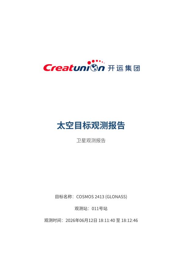 COSMOS 2413 (GLONASS) 观测报告